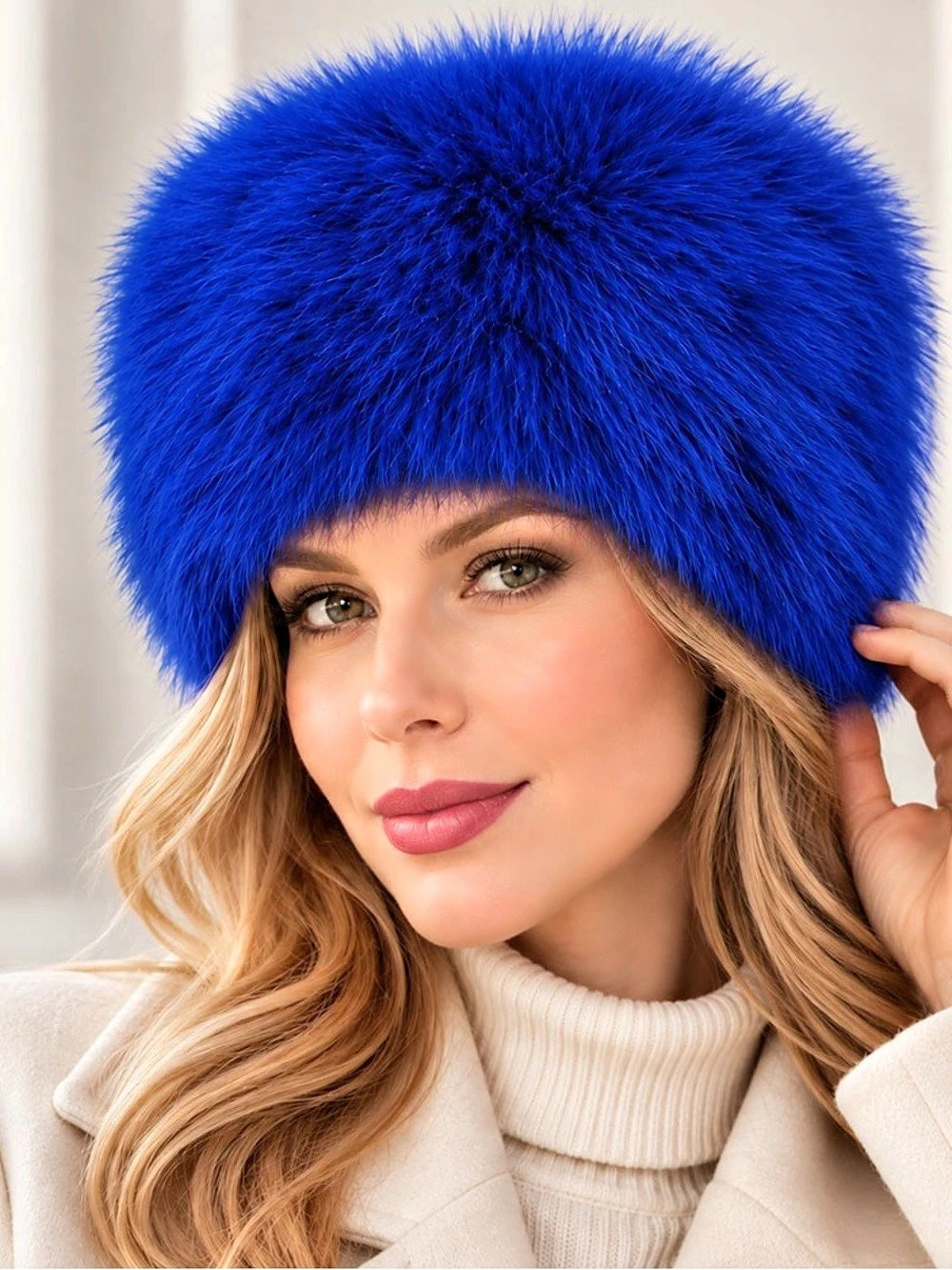 Faux Fur Blue Hat BRAND NEW!